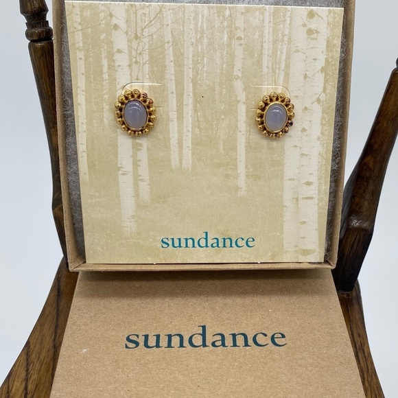 Sundance Jewelry - Sundance catalog Moonstone post earrings. Bead Bezel 925 gold fill. Vintage NWOT